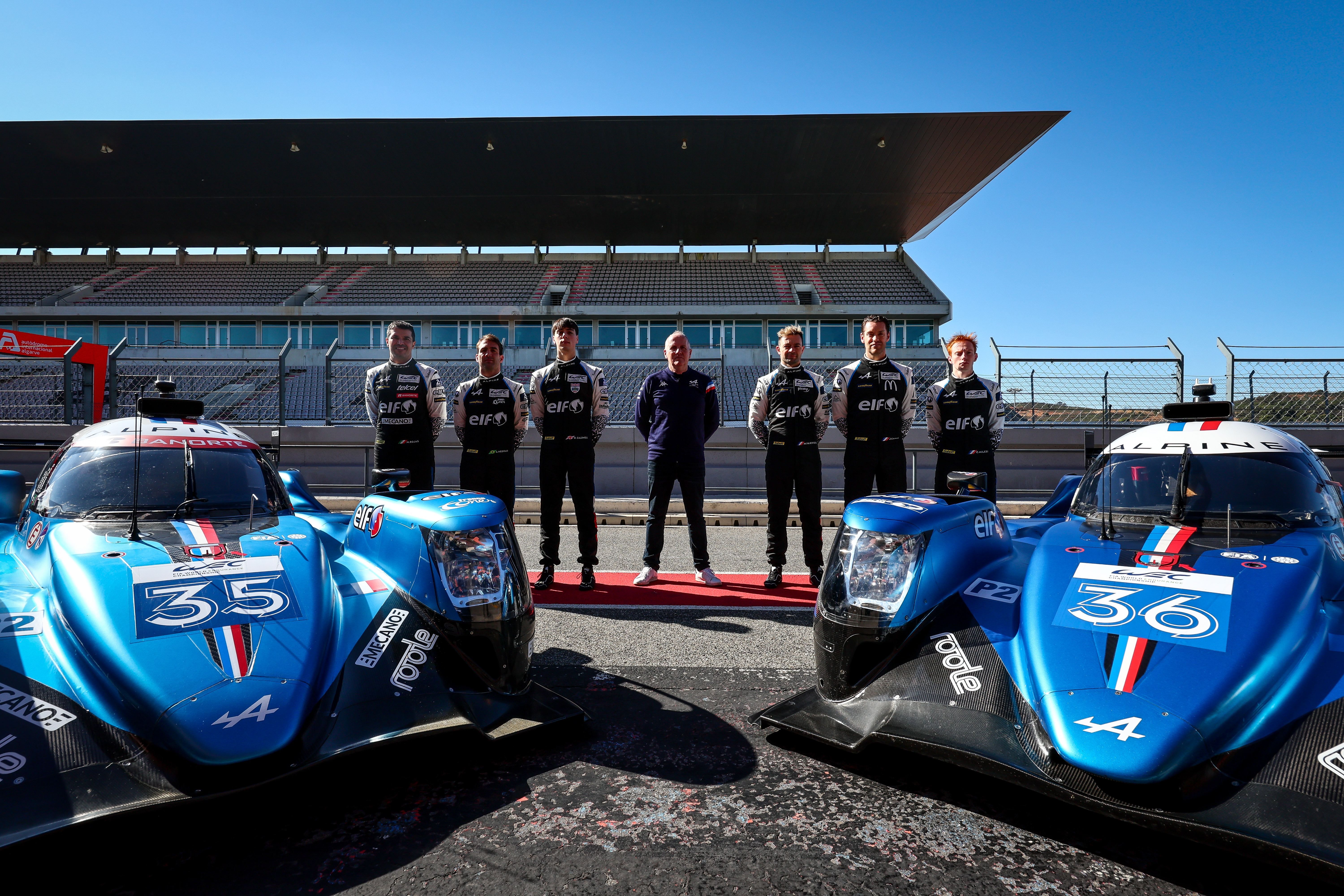 The Alpine A470 and its two crews unveiled for the 2023 FIA World